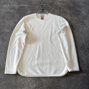 Vintage Cotton Ginny Sweatshirt Mens S White Cream Crewneck Sweater